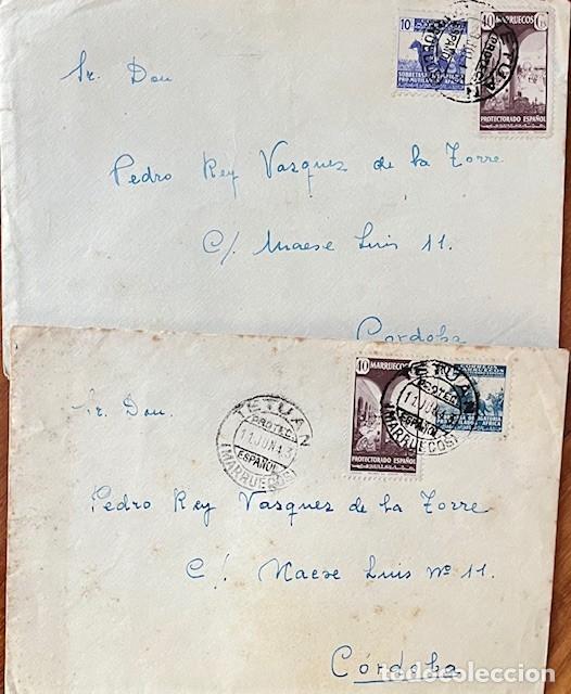 Sellos: DOS SOBRES DEL PROTECTORADO, TETUAN CON SUS SELLOS 1943 FANCISCO Y PONCE DE LEON
