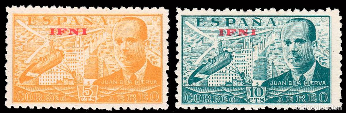 Briefmarken: Ifni - Edi * 57/58 - 1947 - Juan de la Cierva - Habilitados