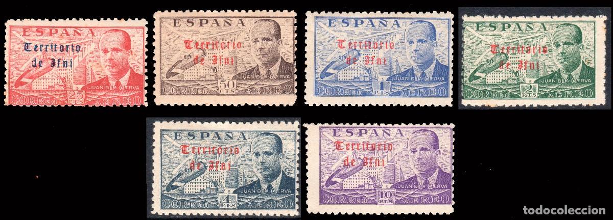 Stamps: Ifni - Edi * 59/64 - 1949 - Juan de la Cierva - Habilitados
