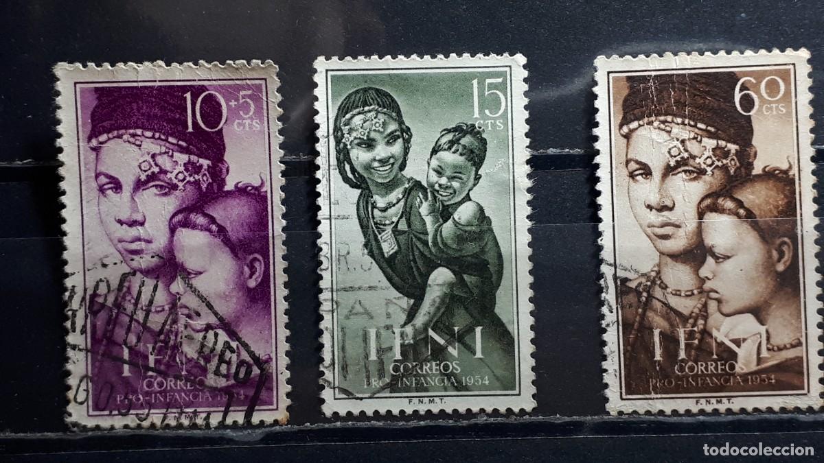 Sellos: IFNI. A&Ntilde;O 1954. &deg;. Edifil 115/7