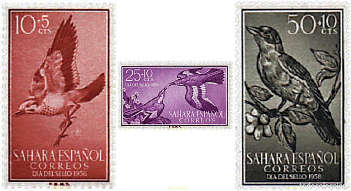 Sellos: 93122 MNH SAHARA ESPA&Ntilde;OL 1958 DIA DEL SELLO