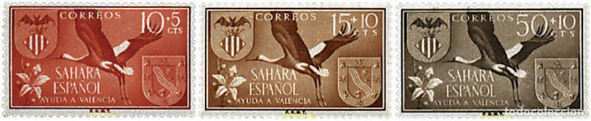 Sellos: 238754 HINGED SAHARA ESPA&Ntilde;OL 1958 PRO INUNDACIONES DE VALENCIA