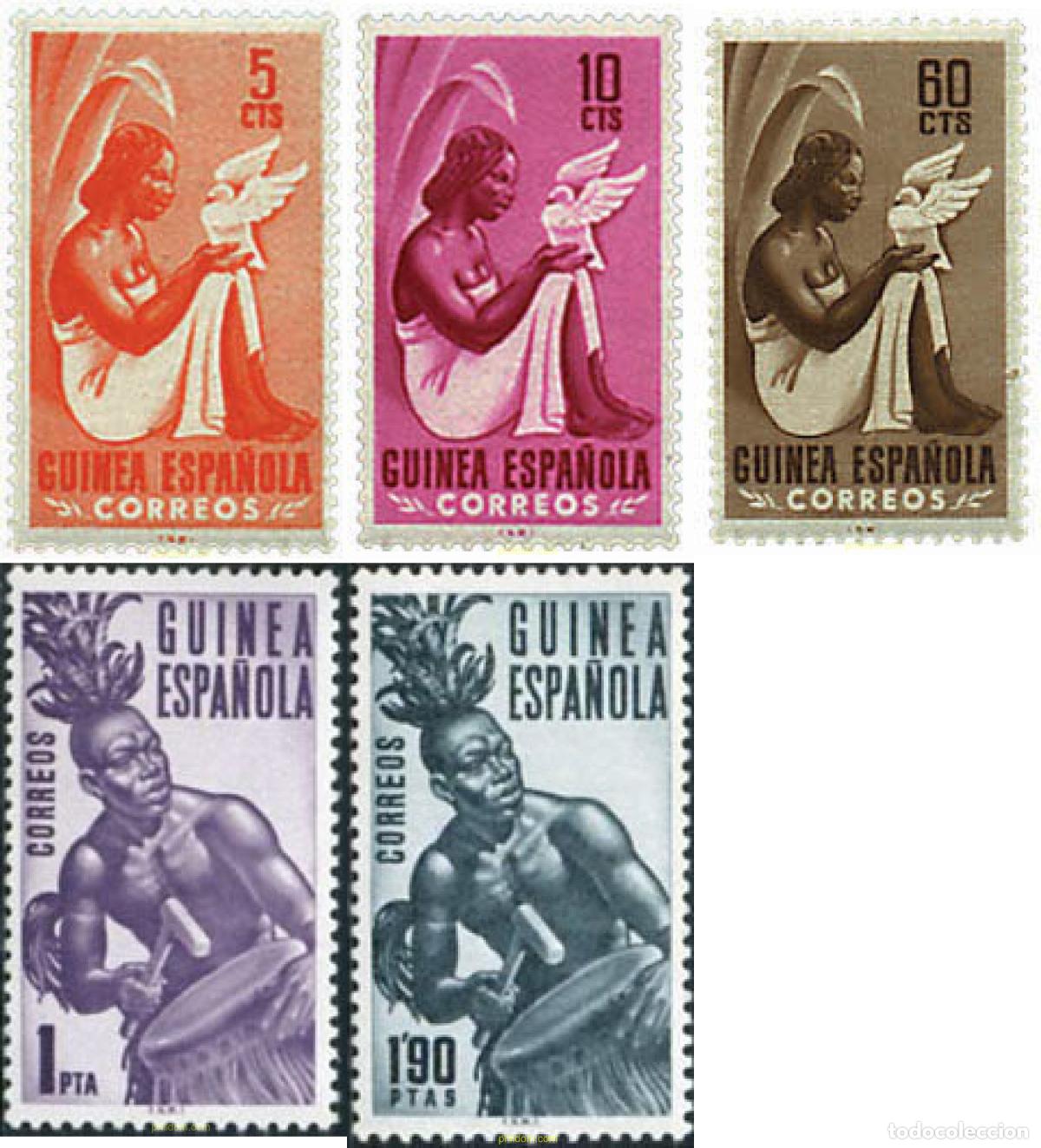 Sellos: 213618 HINGED GUINEA ESPA&Ntilde;OLA 1953 PRO INDIGENAS