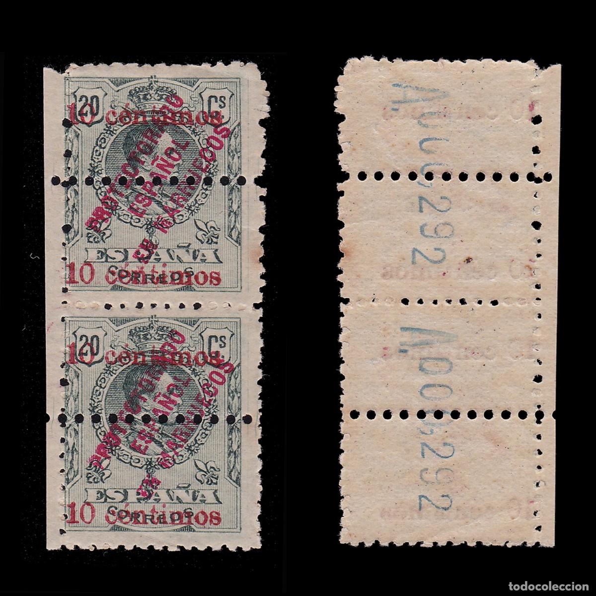 Sellos: ESPA&Ntilde;A. MARRUECOS. 1920. 10c s 20c. Blq 2. MNH. Edifil 64 + OBSEQUIO