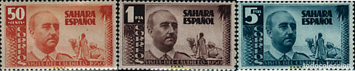 Sellos: 658457 HINGED SAHARA ESPA&Ntilde;OL 1951 ANIVERSARIO DE LA VISITA DEL GENERAL FRANCO