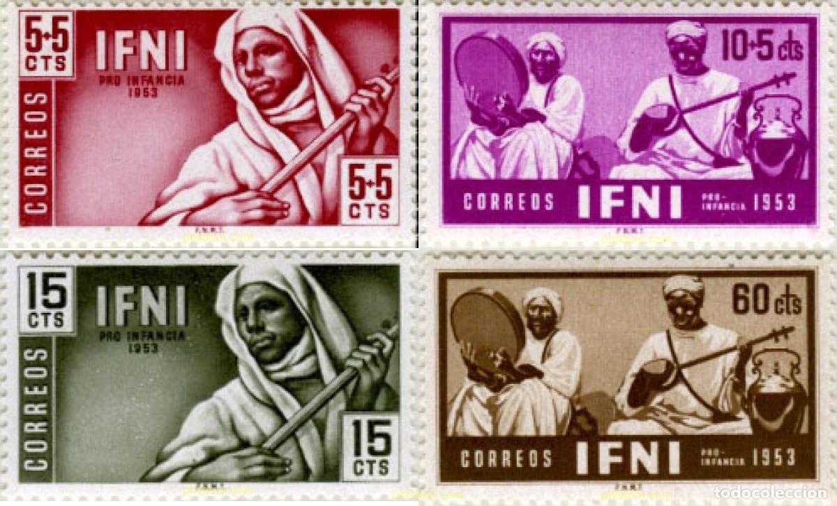 Sellos: 285132 HINGED IFNI 1953 PRO INFANCIA INDIGENA