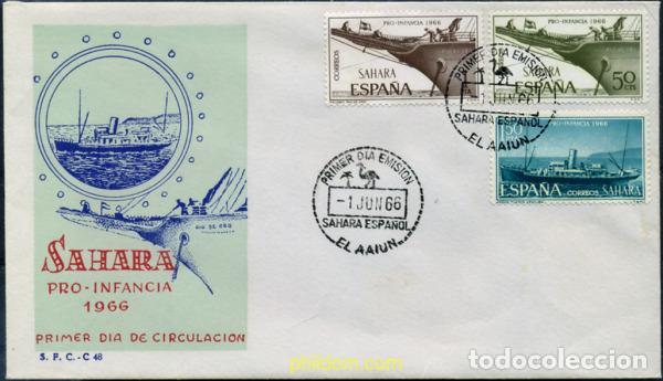 Sellos: 350873 MNH SAHARA ESPA&Ntilde;OL 1966 PRO INFANCIA