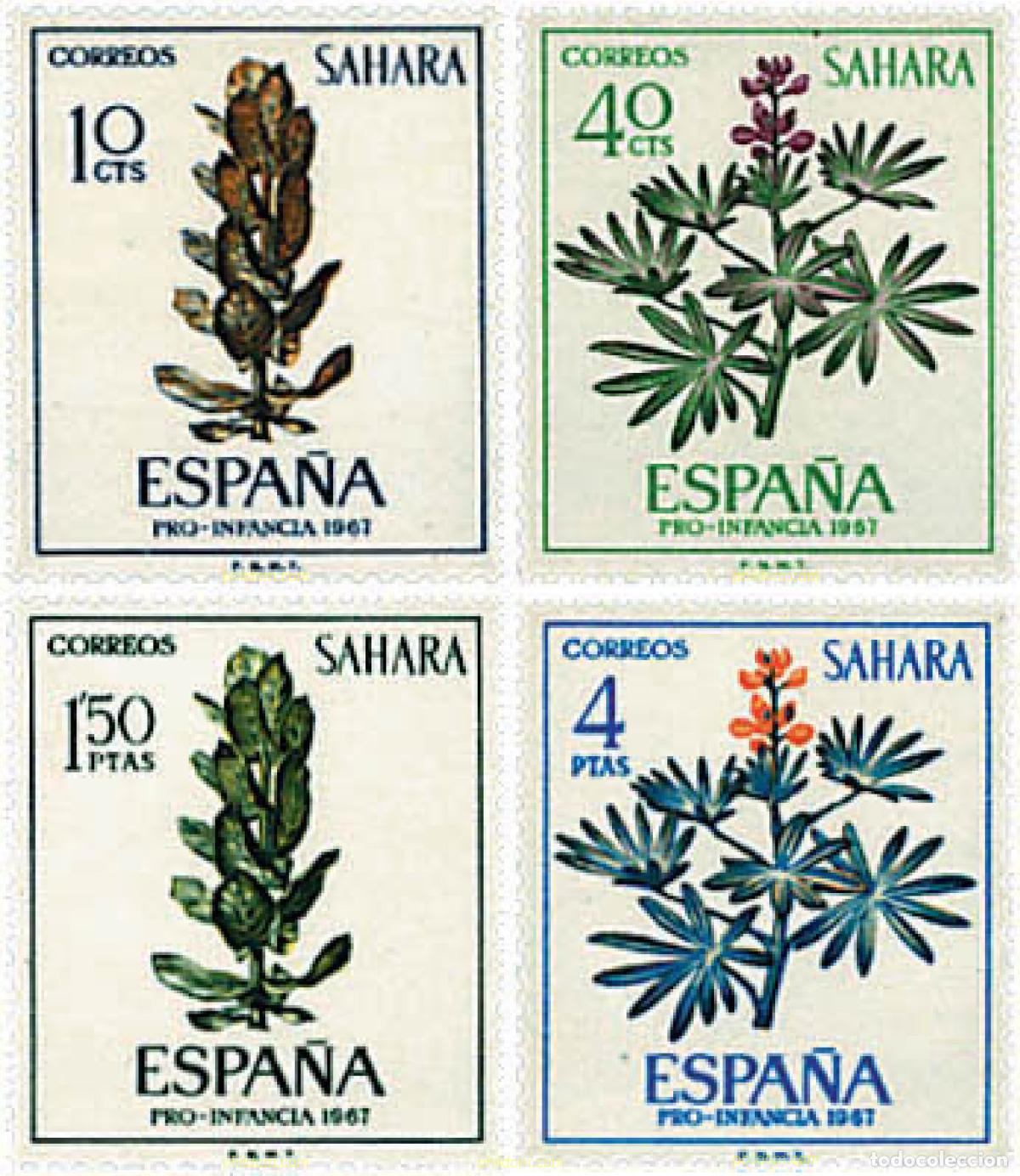 Sellos: 93124 MNH SAHARA ESPA&Ntilde;OL 1967 FLORES AFRICANAS