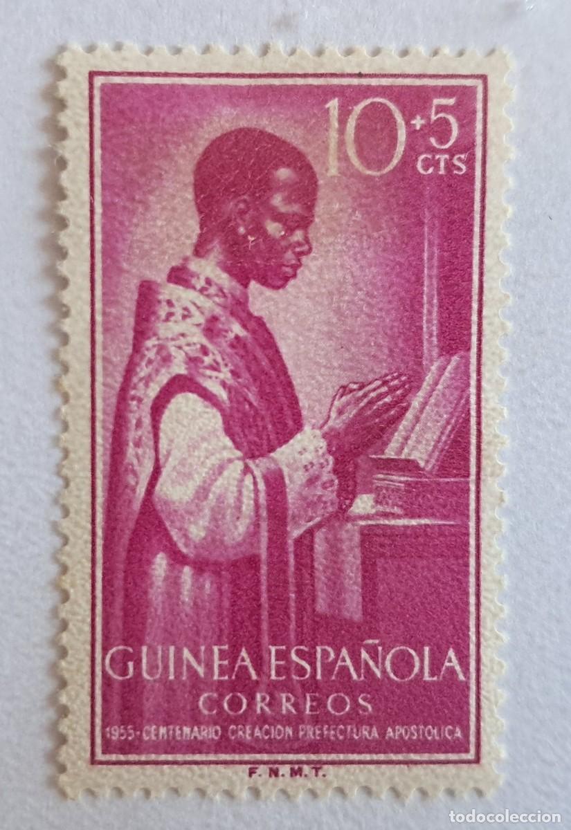 Sellos: Guinea Espa&ntilde;ola 1955 Edifil 344 Sello * Cent. Prefectura Apost&oacute;lica Sacerdote Indigena