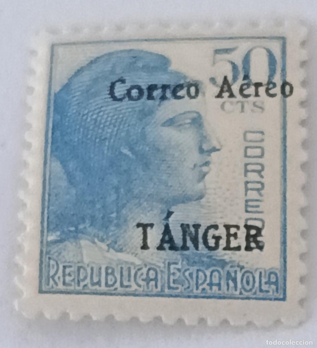 Sellos: Sello excolonias espa&ntilde;olas Tanger 1939, edifil 109, Correo A&eacute;reo T&aacute;nger.