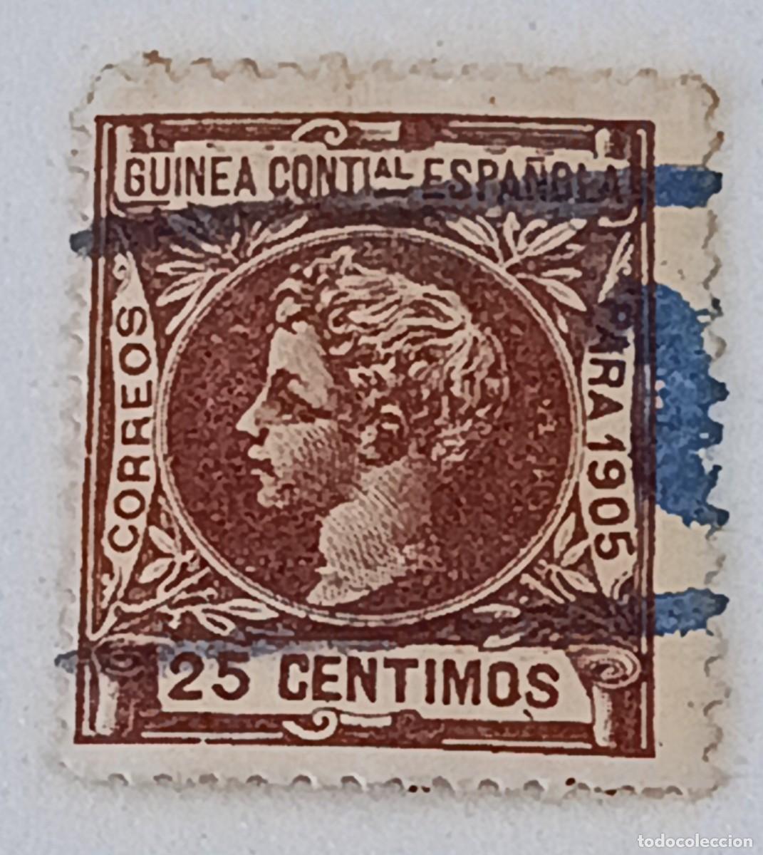 Sellos: Sello excolonias espa&ntilde;olas Guinea 1905, edifil 34, Alfonso XIII