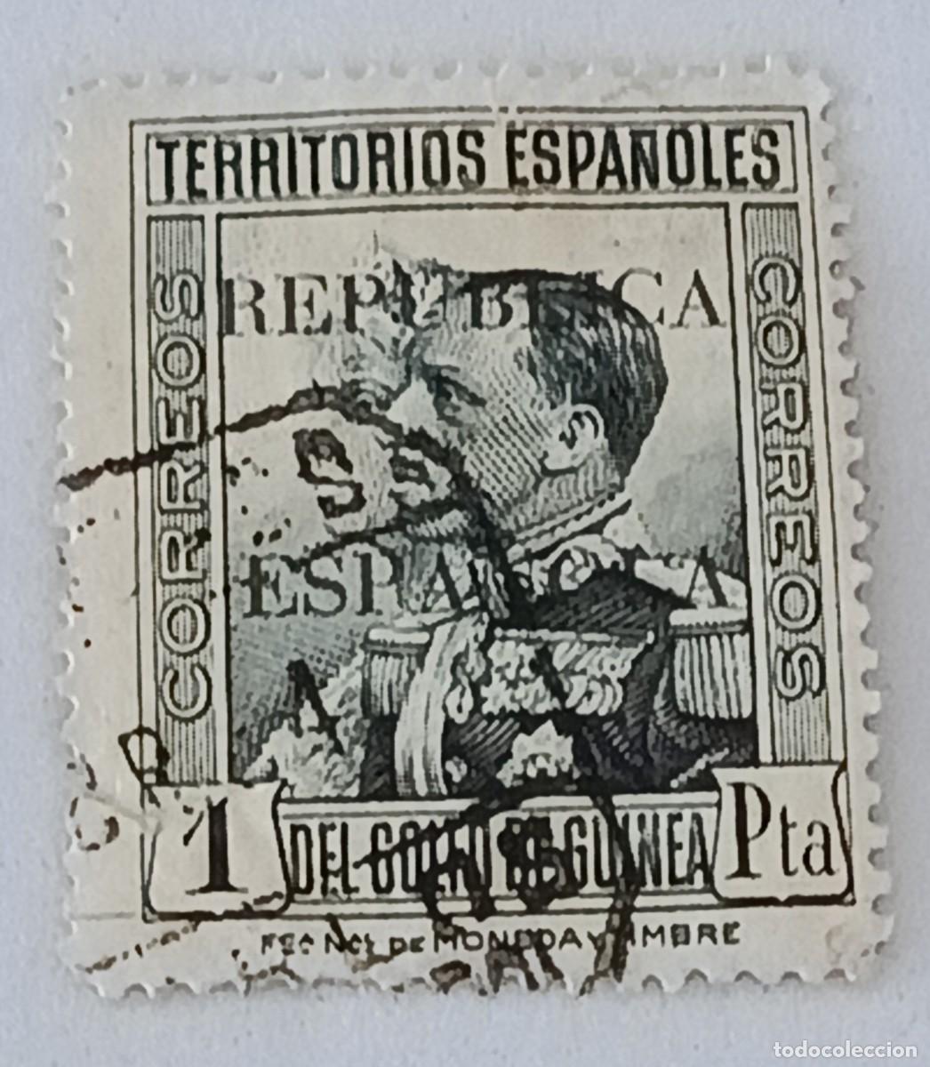 Sellos: Sello excolonias espa&ntilde;olas Guinea 1931, edifil 227, Habilitado