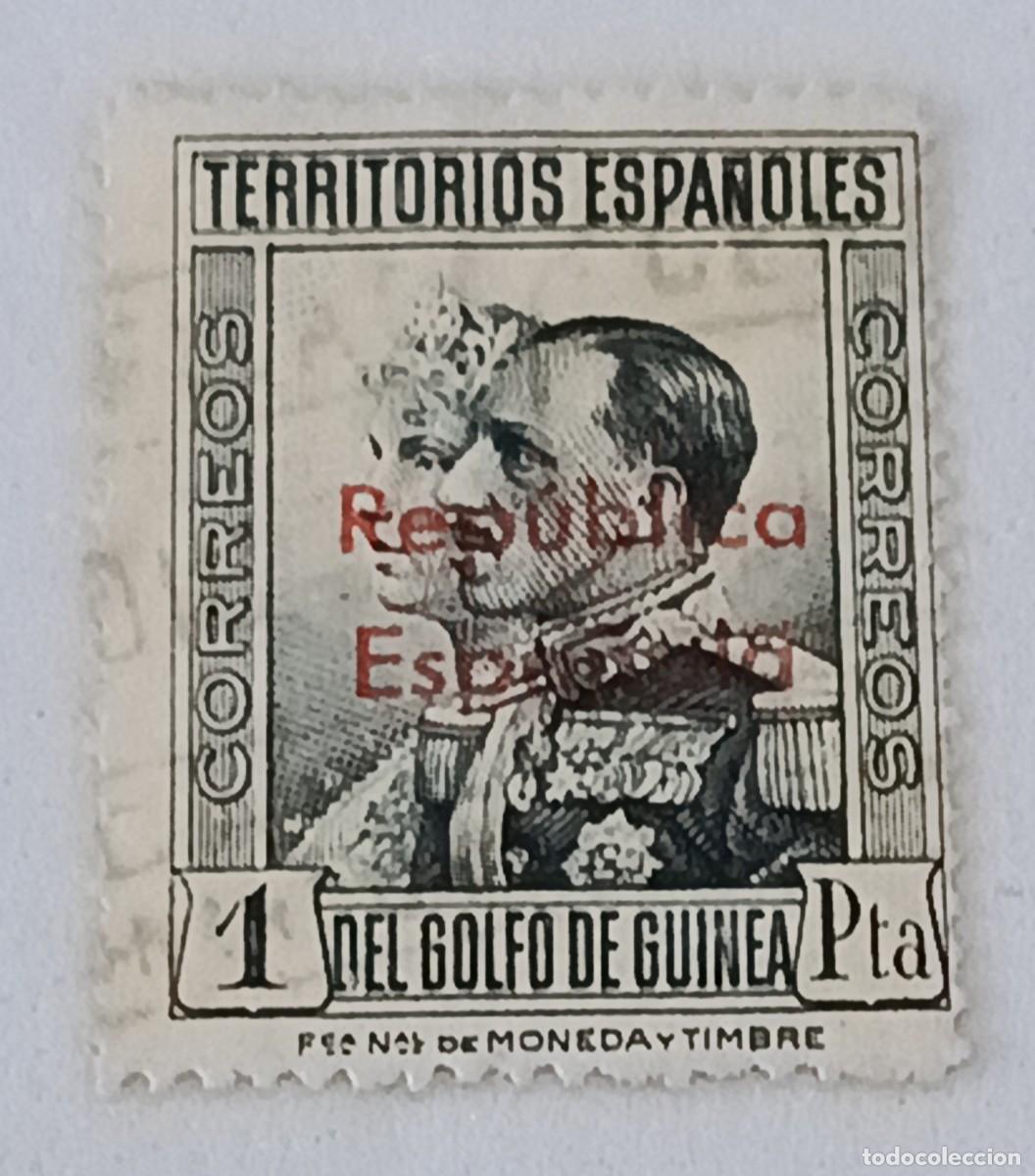 Sellos: Sello excolonias espa&ntilde;olas Guinea 1932, edifil 241, Habilitado