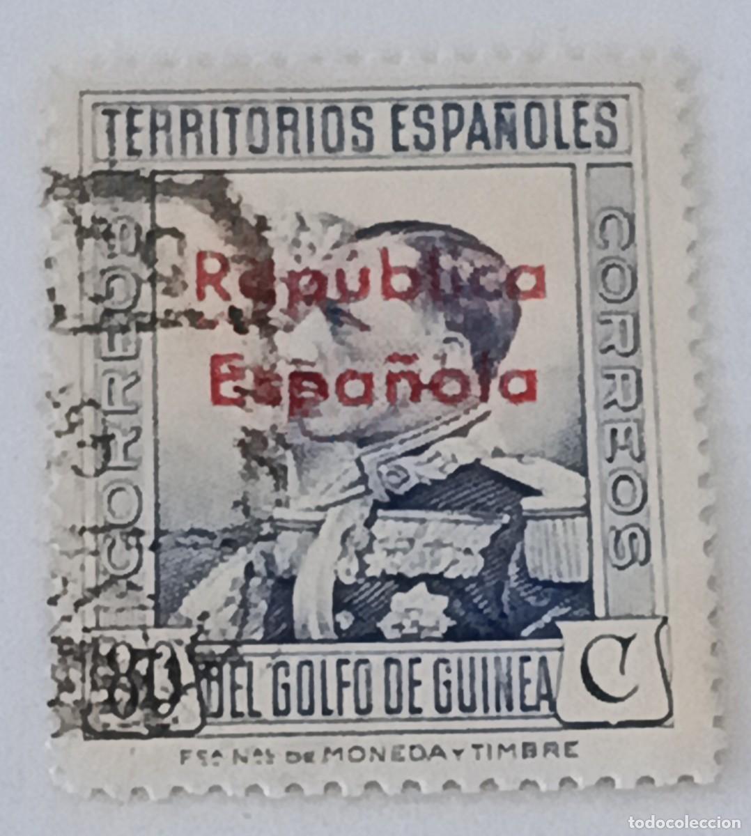 Sellos: Sello excolonias espa&ntilde;olas Guinea 1932, edifil 240, Habilitado