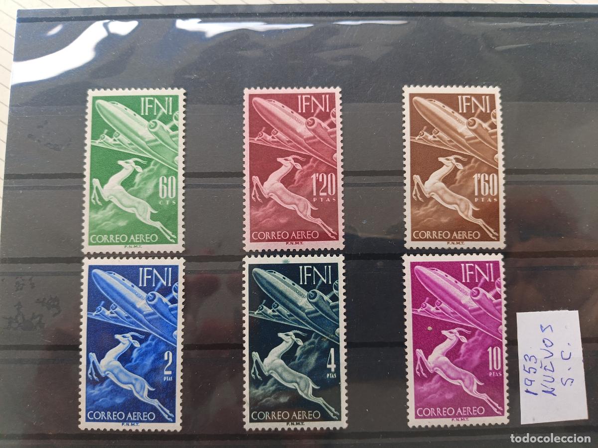 Sellos: Ifni. Serie completa, nuevos perfectos. 1953. Correo a&eacute;reo