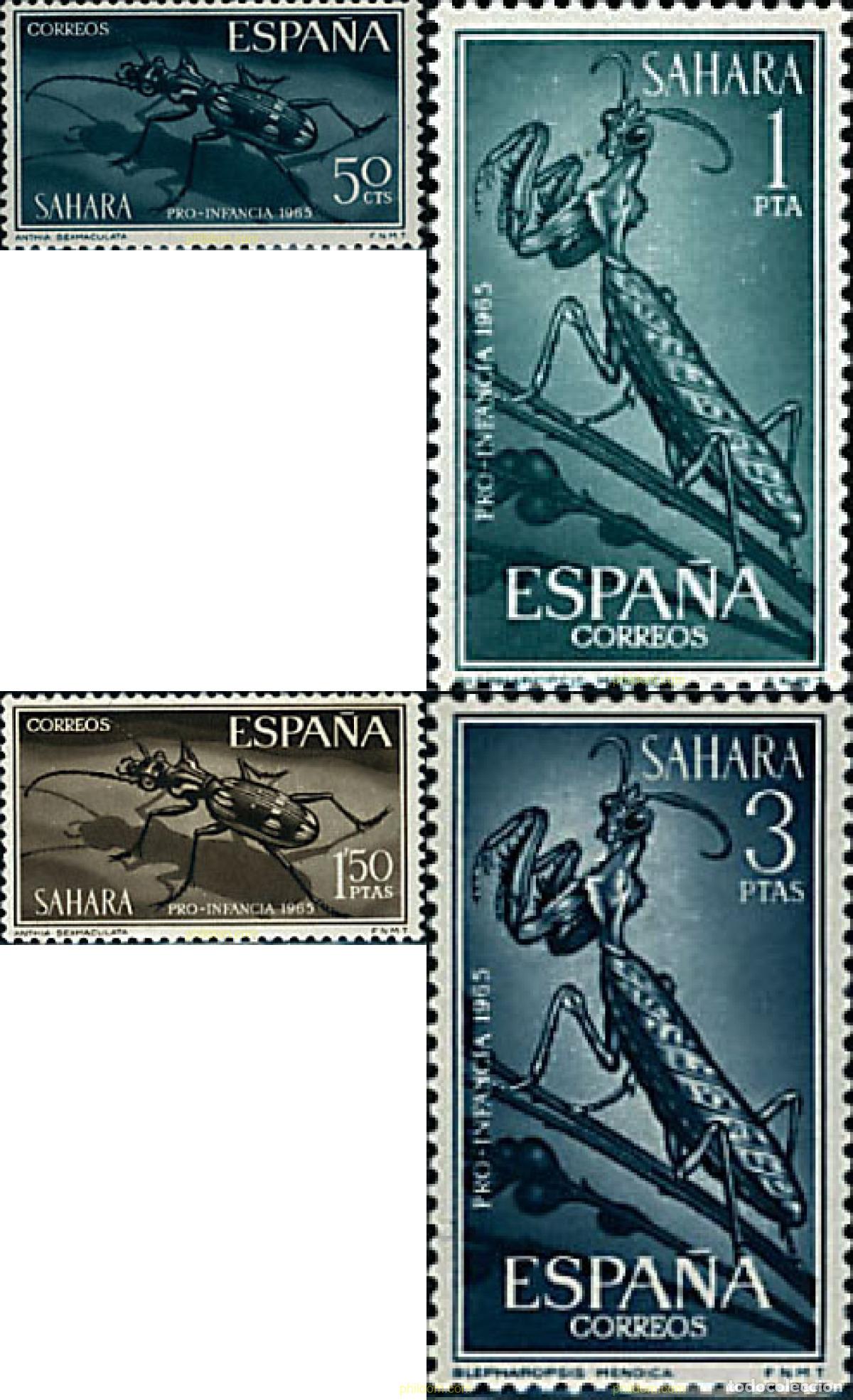 Sellos: 29316 MNH SAHARA ESPA&Ntilde;OL 1965 INSECTOS