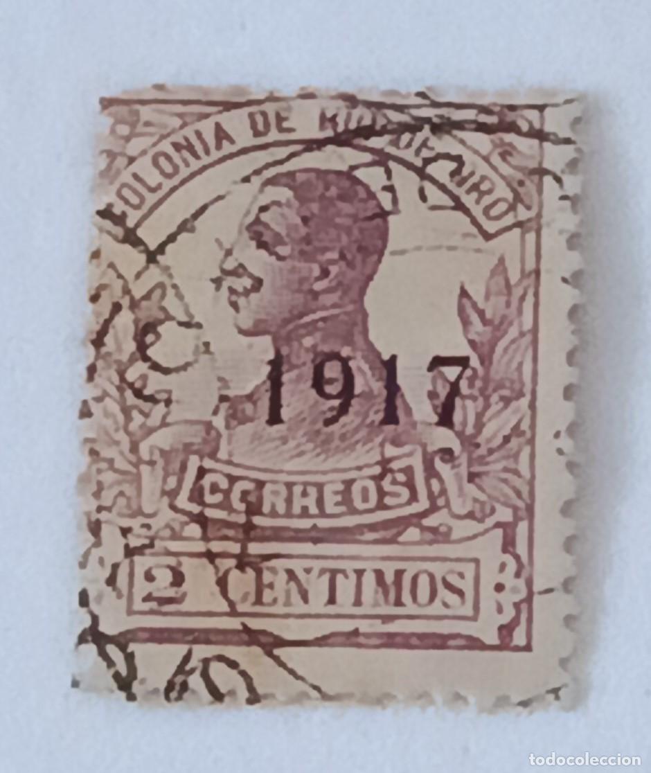 Sellos: Sellos excolonias espa&ntilde;olas Rio de Oro 1917, edifil 92, habilitado