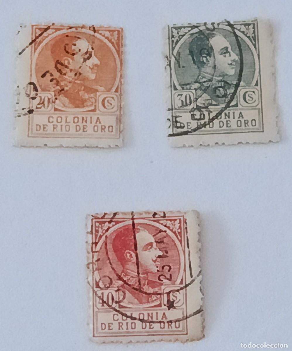 Sellos: Sellos excolonias espa&ntilde;olas Rio de Oro 1919, edifil 109, 111/112, Alfonso XIII
