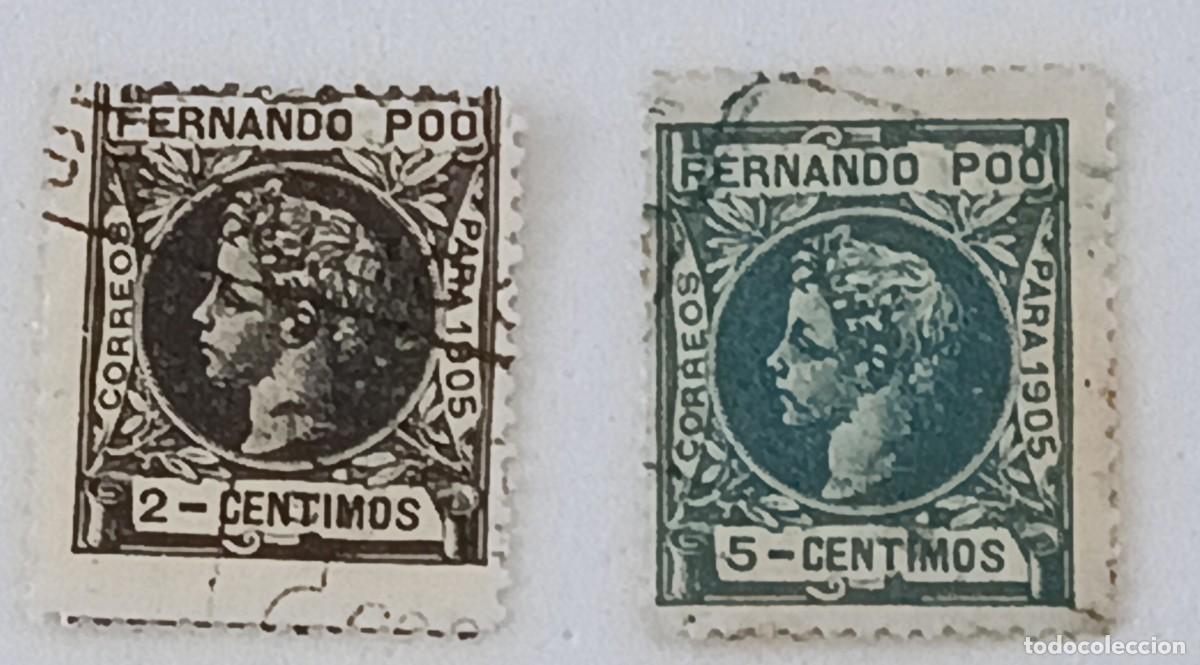 Sellos: Sellos excolonias espa&ntilde;olas Fernando Poo 1905, edifil 137 y 140, Alfonso XIII