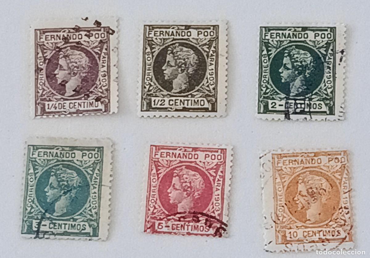 Sellos: Sellos excolonias espa&ntilde;olas Fernando Poo 1903, edifil 118/119, 121/122, 124/125, Alfonso XIII