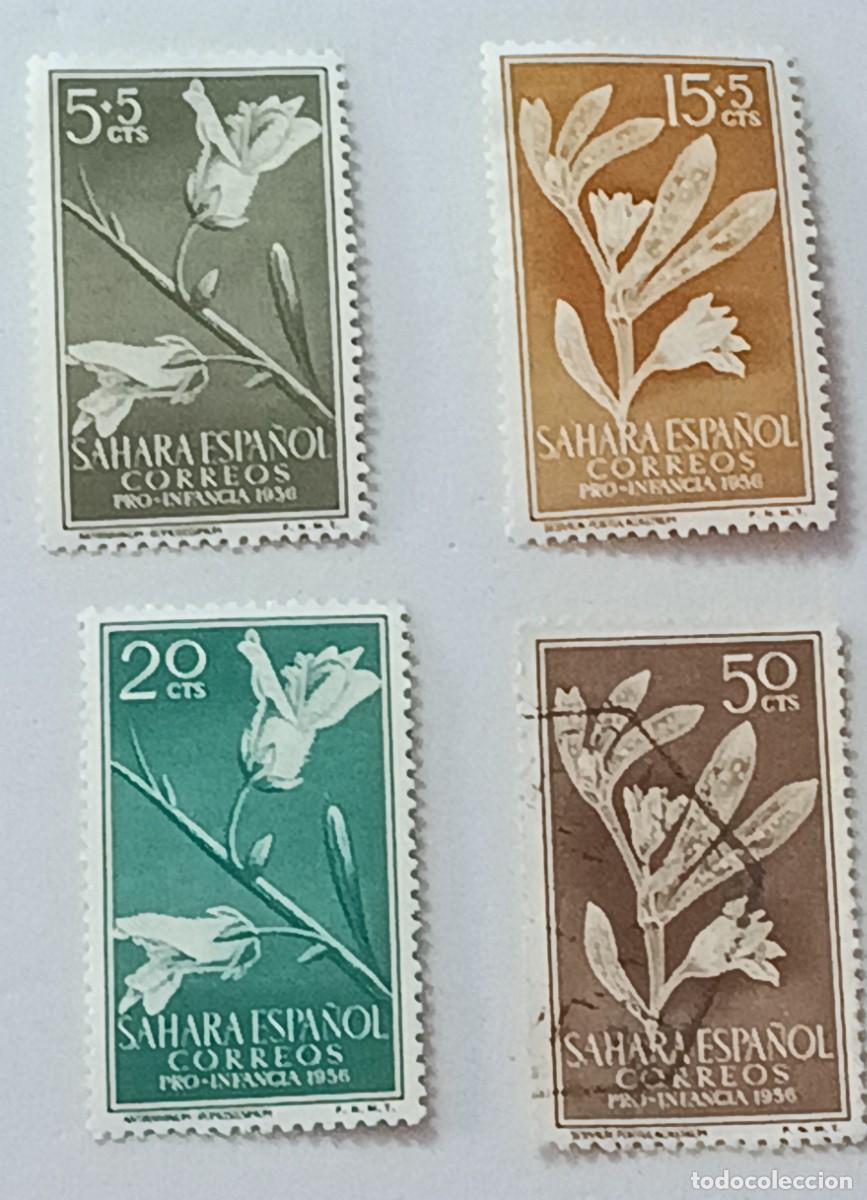 Sellos: Sellos excolonias espa&ntilde;olas Sahara 1956, edifil 126/129, Pro-infancia