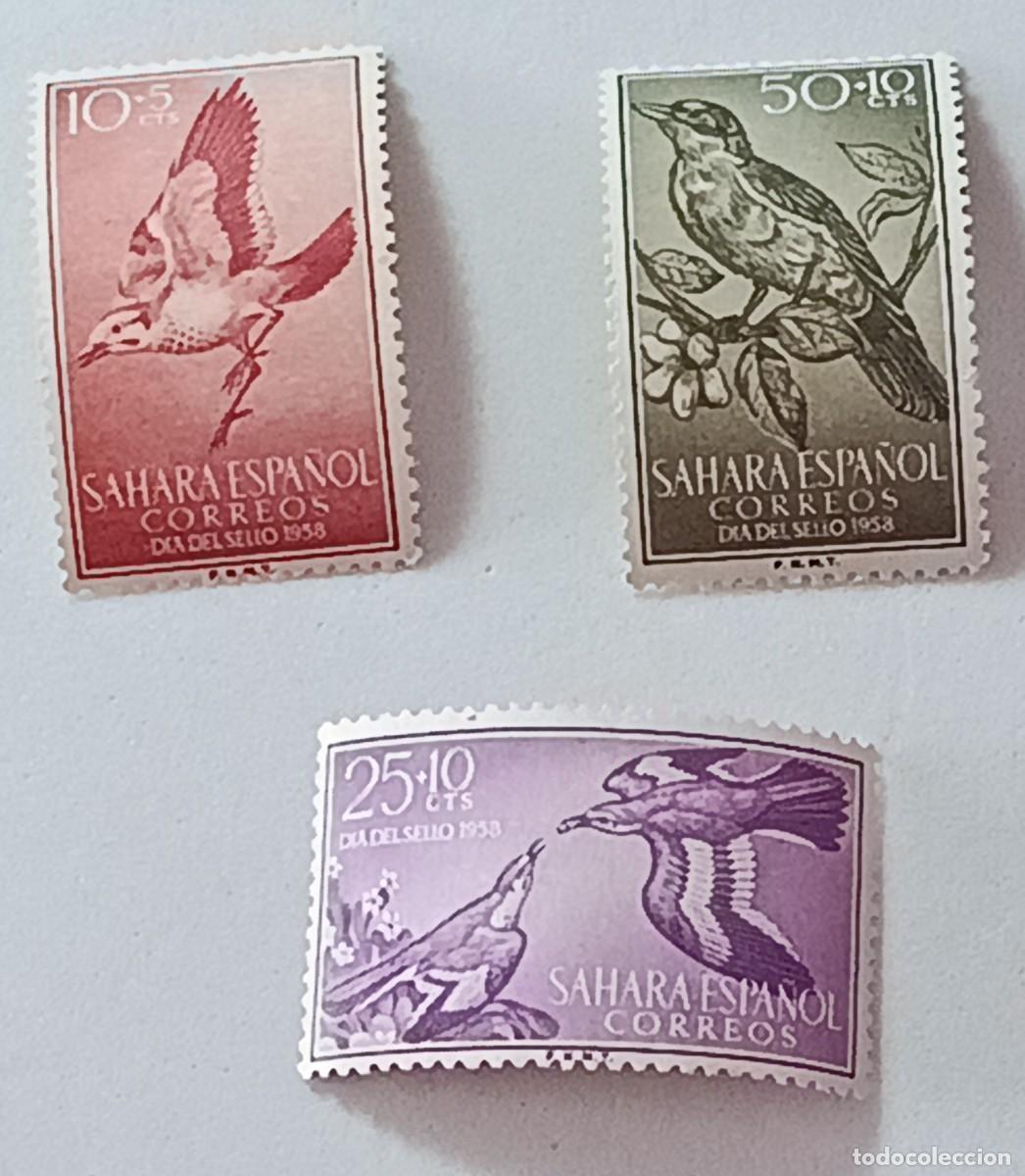 Sellos: Sellos excolonias espa&ntilde;olas Sahara 1958, edifil 153/155, dia del sello