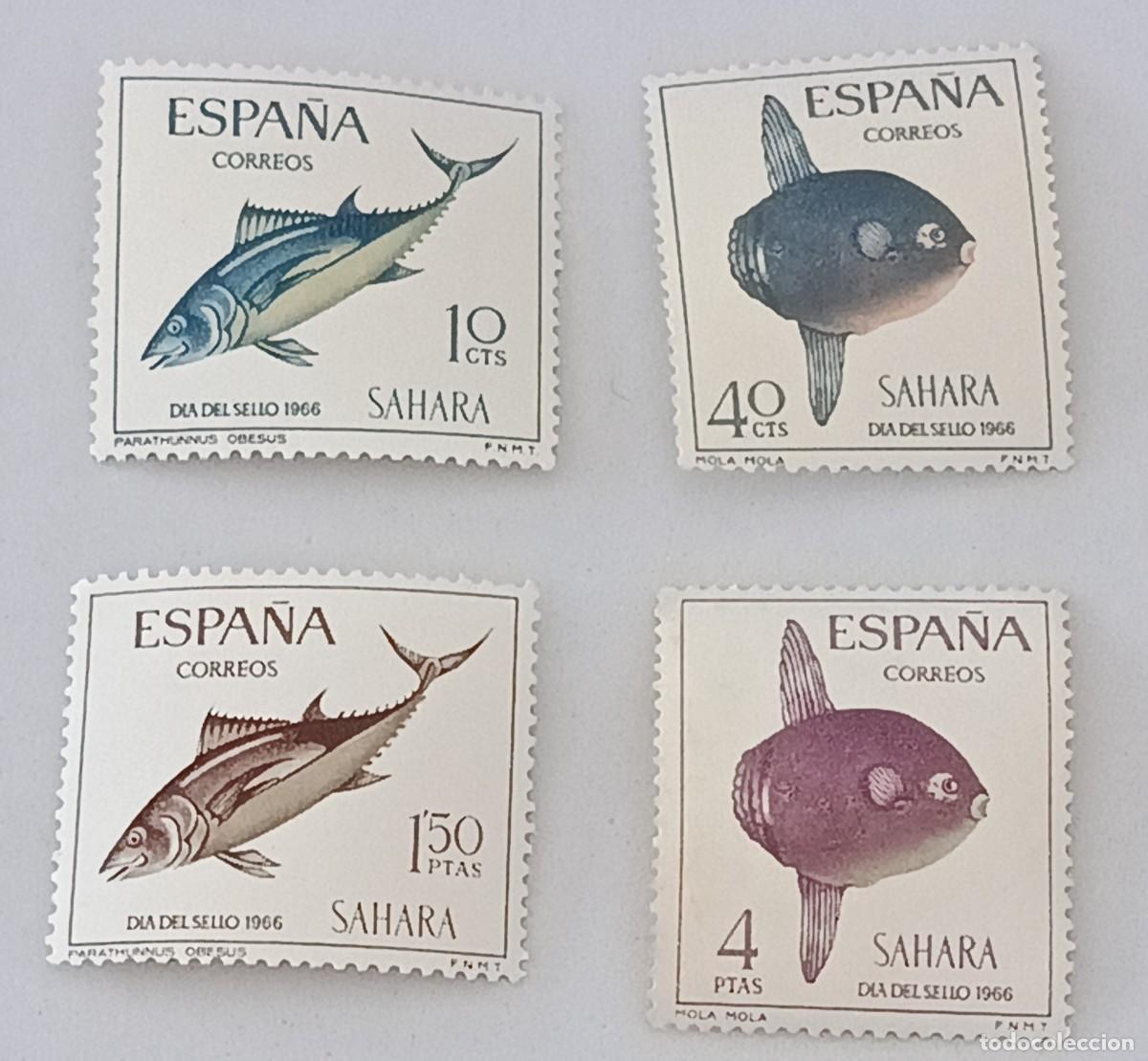 Sellos: Sellos excolonias espa&ntilde;olas Sahara 1966, edifil 252/255, dia del sello