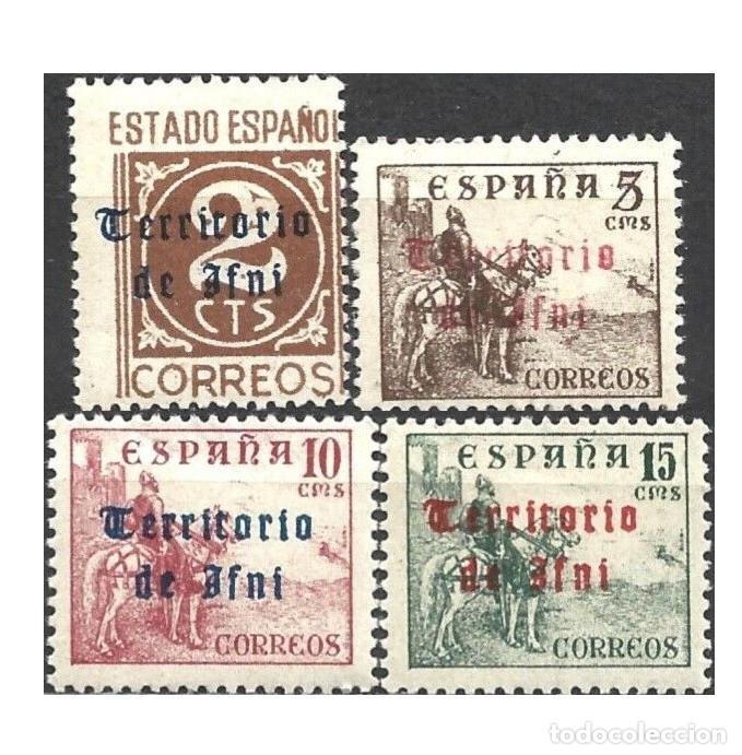 Sellos: Edifil 37-39-40-41 IFNI Valores de la serie 37-51 MH Colonias Espa&ntilde;a 1948