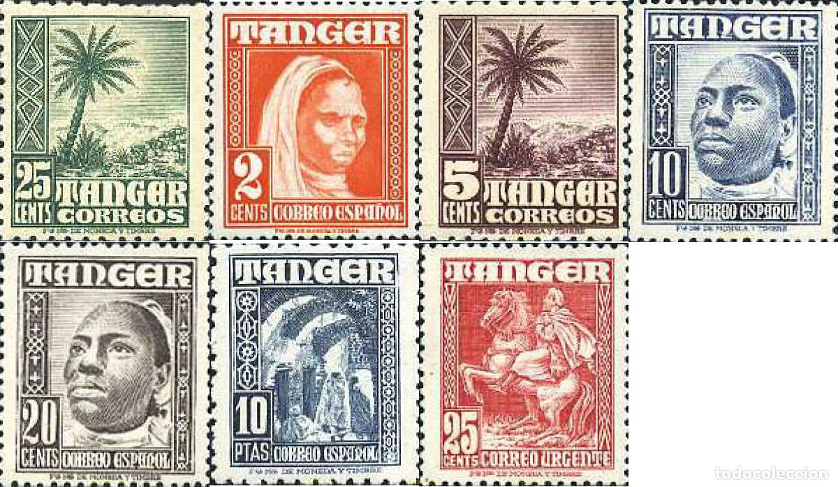 Sellos: 230943 MNH TANGER. Ocupaci&oacute;n Espa&ntilde;ola 1948 INDIGENAS Y PAISAJES