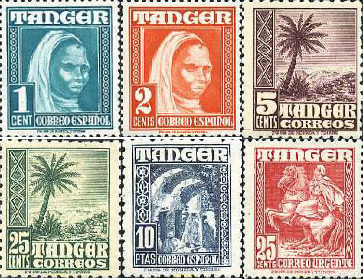 Sellos: 237915 MNH TANGER. Ocupaci&oacute;n Espa&ntilde;ola 1948 INDIGENAS Y PAISAJES