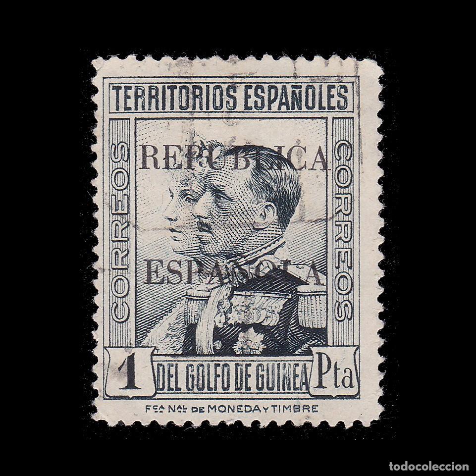 Sellos: GUINEA ESPA&Ntilde;OLA 1931. Alfonso XIII 1p. Matasello. Edifil. 227 + OBSEQUIO.