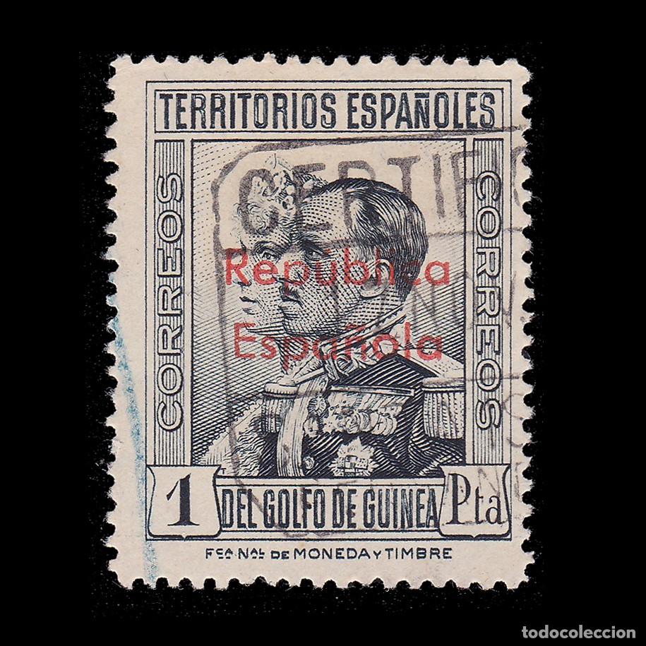 Sellos: GUINEA ESPA&Ntilde;OLA 1932. Alfonso XIII 1p. Matasello. Edifil. 241 + OBSEQUIO.
