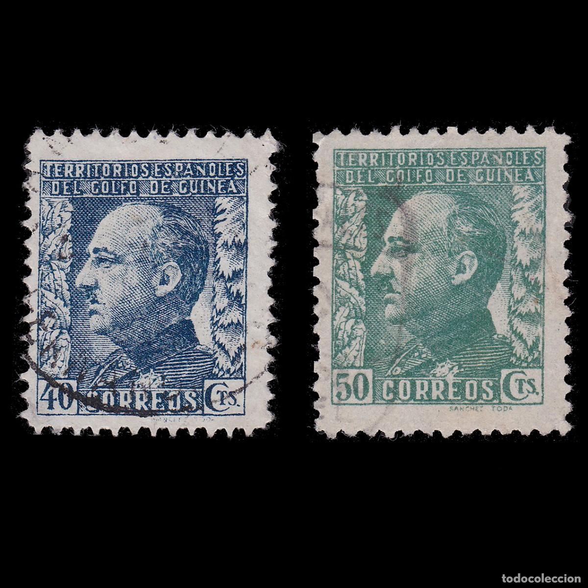 Sellos: GUINEA ESPA&Ntilde;OLA 1940. Franco. Matasello. Edifil 261-262 + OBSEQUIO.