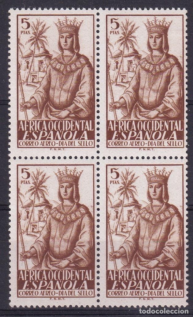 Briefmarken: Sellos dependencias espa&ntilde;olas AFRICA OCCIDENTAL a&ntilde;o 1949 EDIFIL 2** en bloque de 4 v.c. 16 &euro;