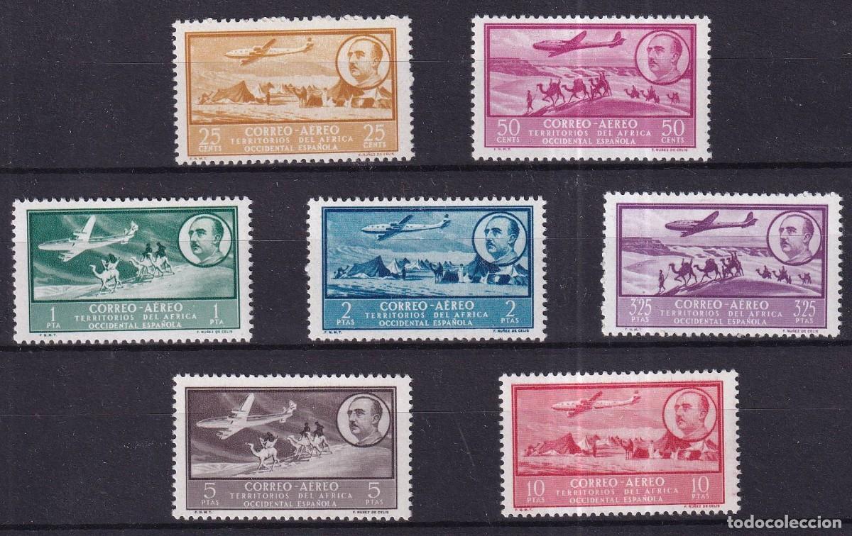 Briefmarken: Sellos dependencias espa&ntilde;olas AFRICA OCCIDENTAL a&ntilde;o 1951 EDIFIL 20/26** v.c. 95 &euro;
