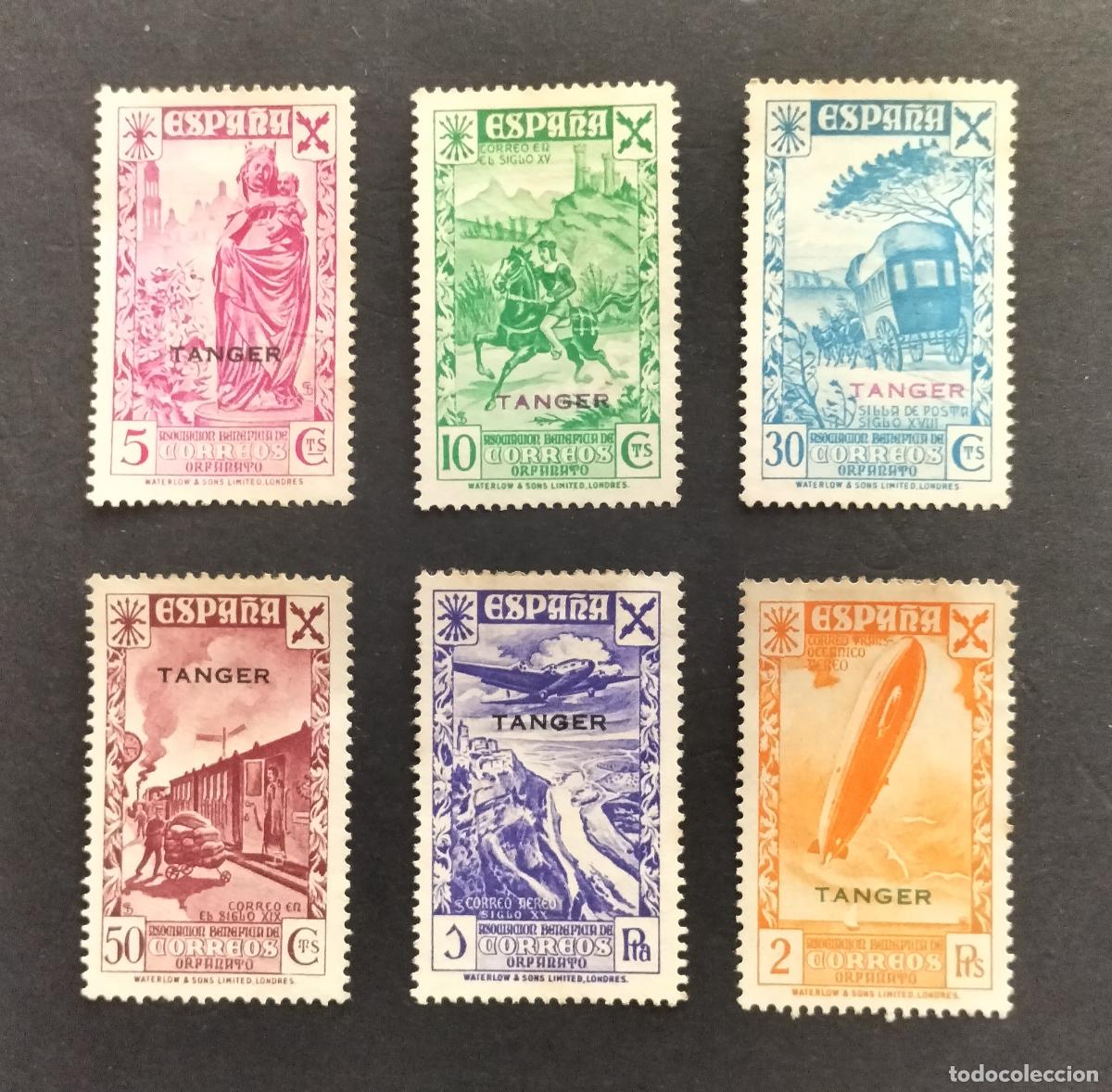 Sellos: SELLOS BENEFICENCIA ESPA&Ntilde;A (TANGER) 1938 - HISTORIA DEL CORREO - COMPLETA.
