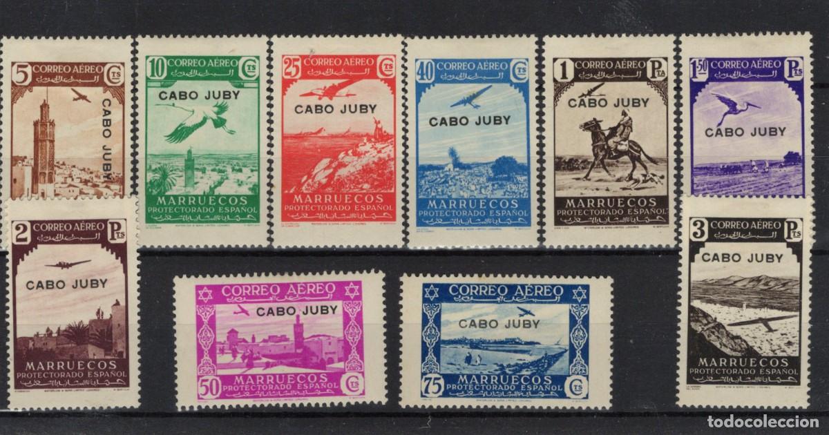 Selos: Sellos dependencias espa&ntilde;olas CABO JUBY a&ntilde;o 1938 EDIFIL 102/110* v.c. 35 &euro;