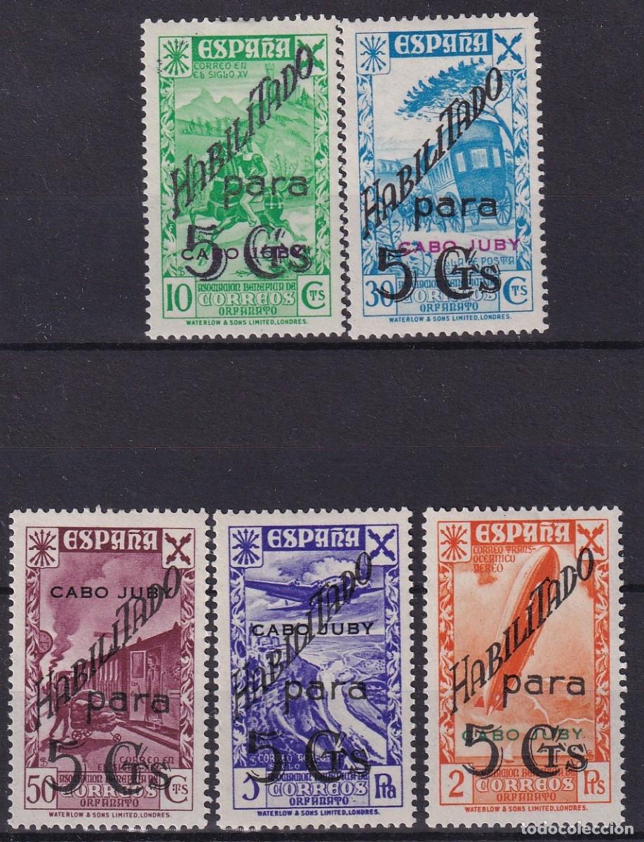 Timbres: Sellos dependencias espa&ntilde;olas CABO JUBY beneficiencia a&ntilde;o 1941 EDIFIL 7/11** v.c. 62 &euro;