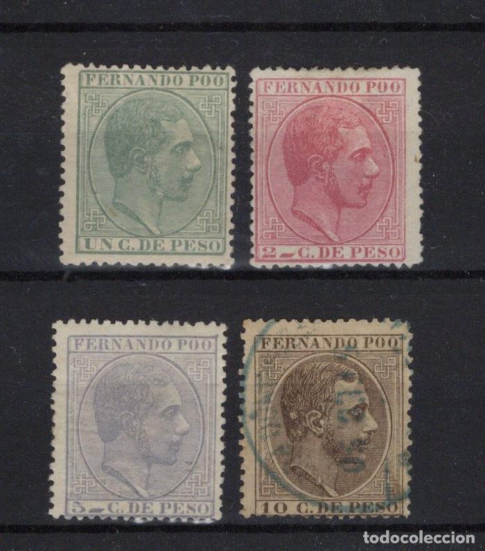 Timbres: Sellos dependencias espa&ntilde;olas FERNANDO POO a&ntilde;o 1882/89 EDIFIL 5/8*-&ordm; v.c. 160 &euro;