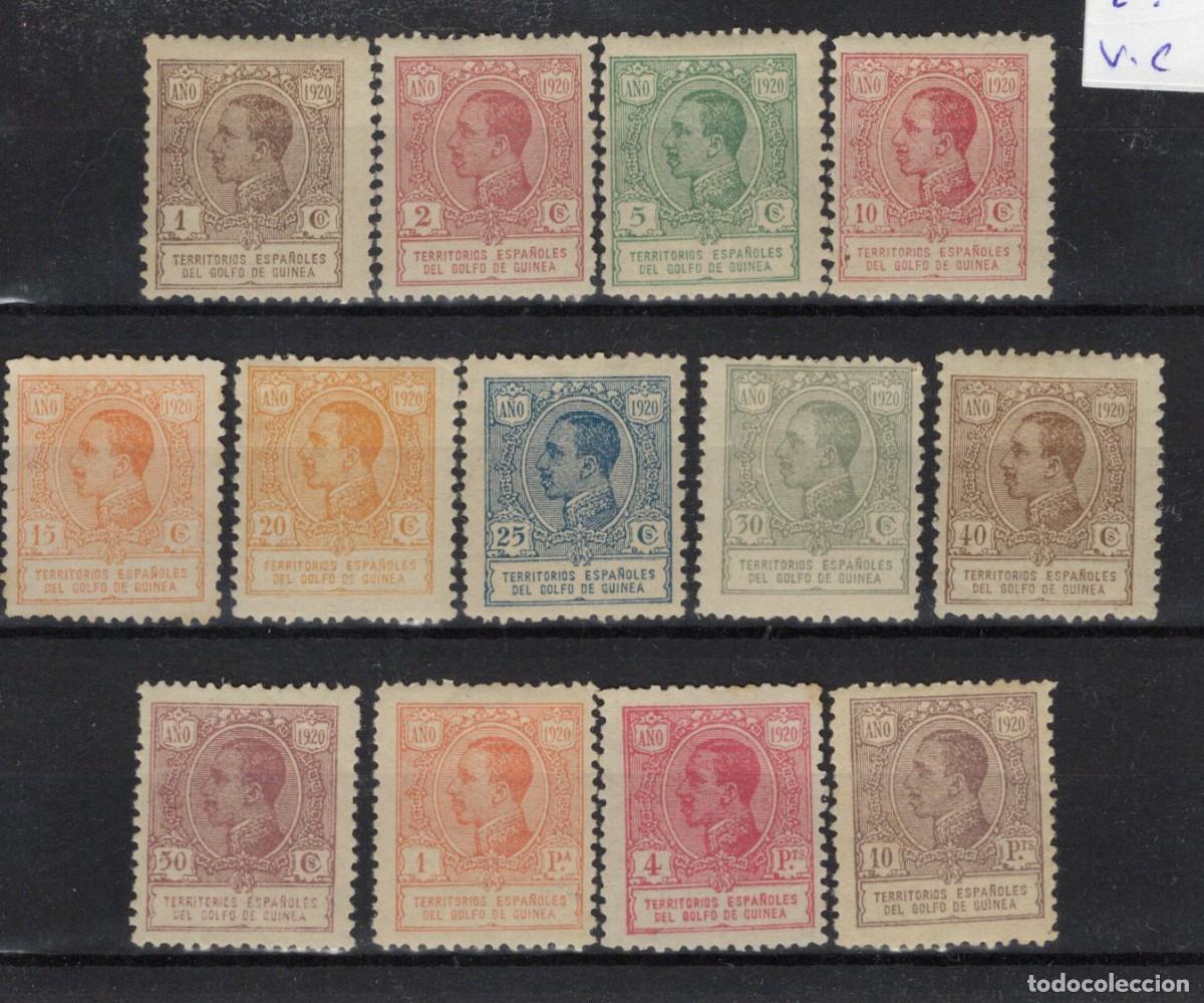 Stamps: Sellos dependencias espa&ntilde;olas GUINEA a&ntilde;o 1920 EDIFIL 141/153* v.c. 90 &euro;