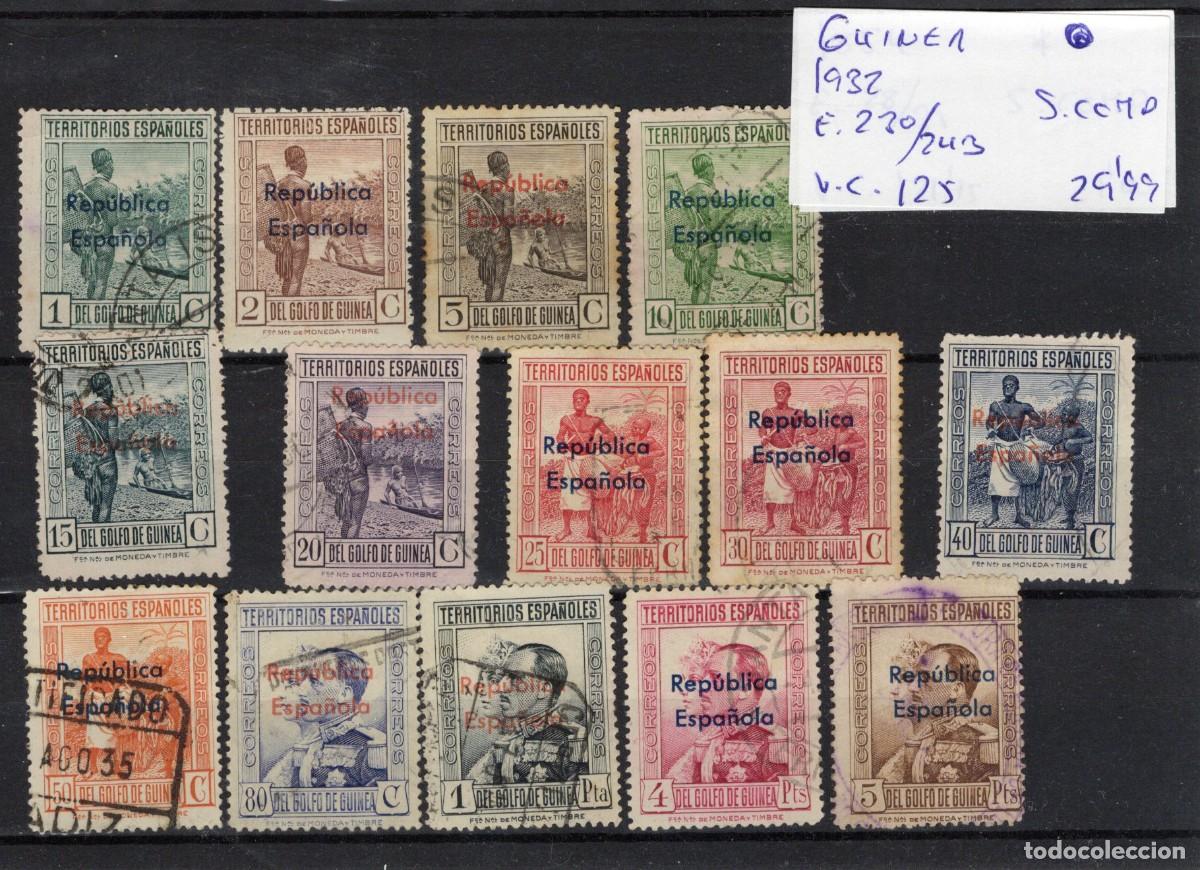 Timbres: Sellos dependencias espa&ntilde;olas GUINEA a&ntilde;o 1932 EDIFIL 230/243&ordm; v.c. 125 &euro;