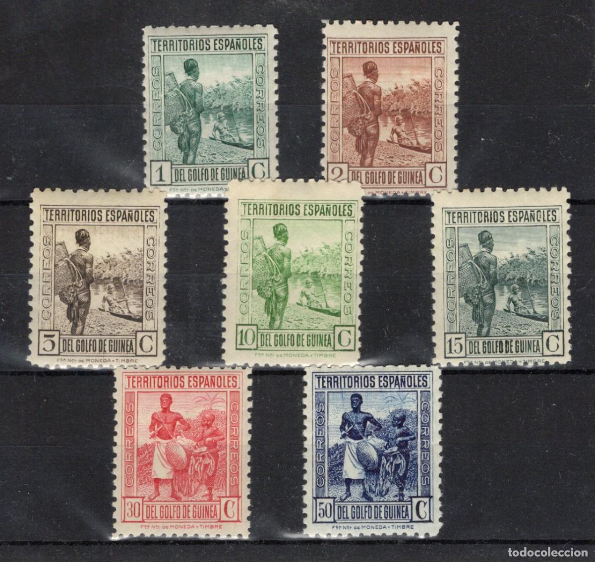 Timbres: Sellos dependencias espa&ntilde;olas GUINEA a&ntilde;o 1934/41 EDIFIL 244/250** v.c. 125 &euro;