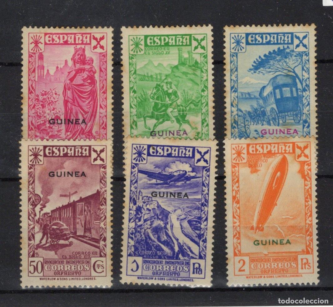Sellos: Sellos dependencias espa&ntilde;olas GUINEA BENEFICIENCIA a&ntilde;o 1938 EDIFIL 1/6* v.c. 55 &euro;