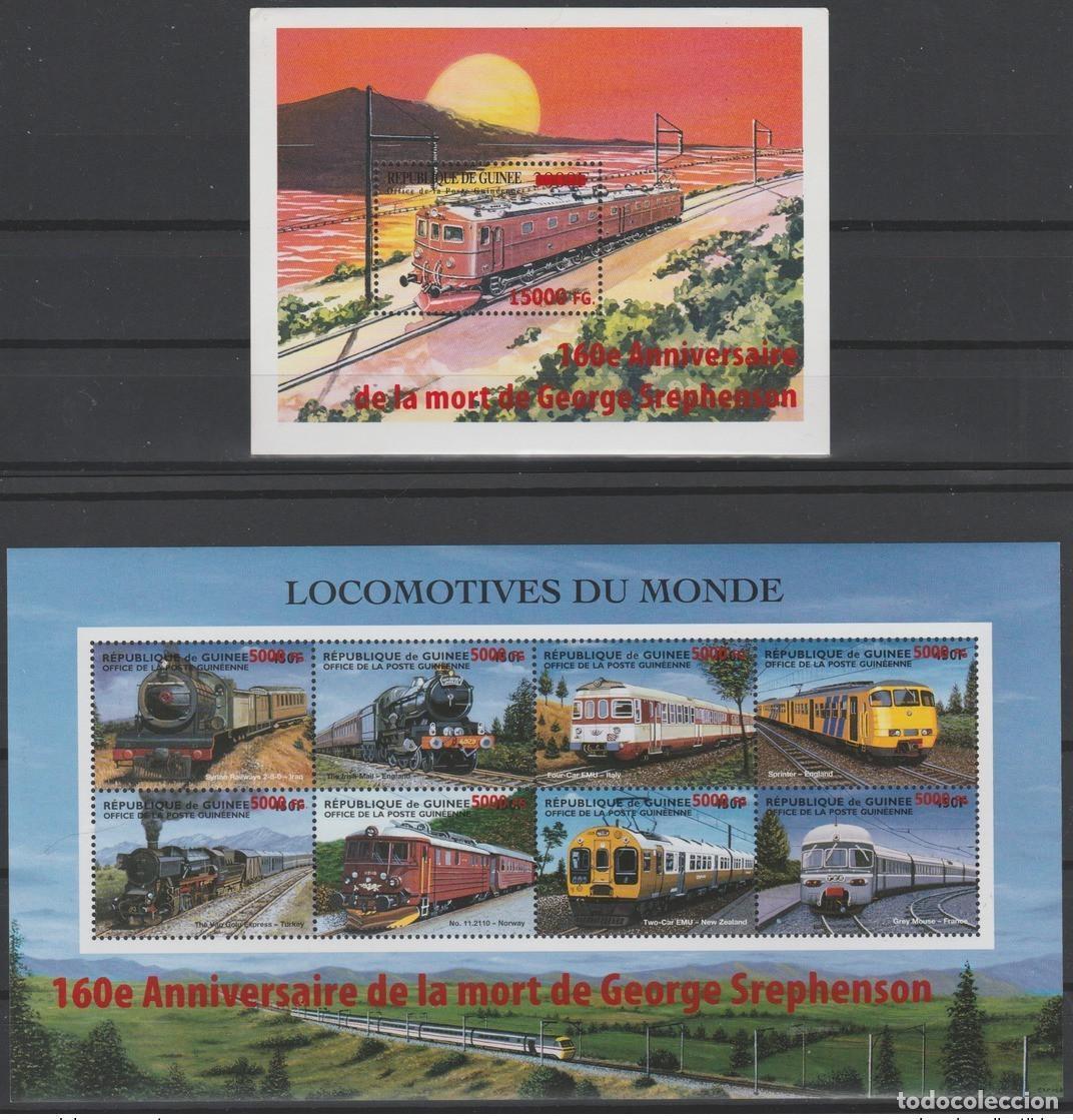 Sellos: Guinea 2008 Mi. 6239 - 58 Bl. 1637 Locomotora de tren sobrecargada Muerte Stephenson
