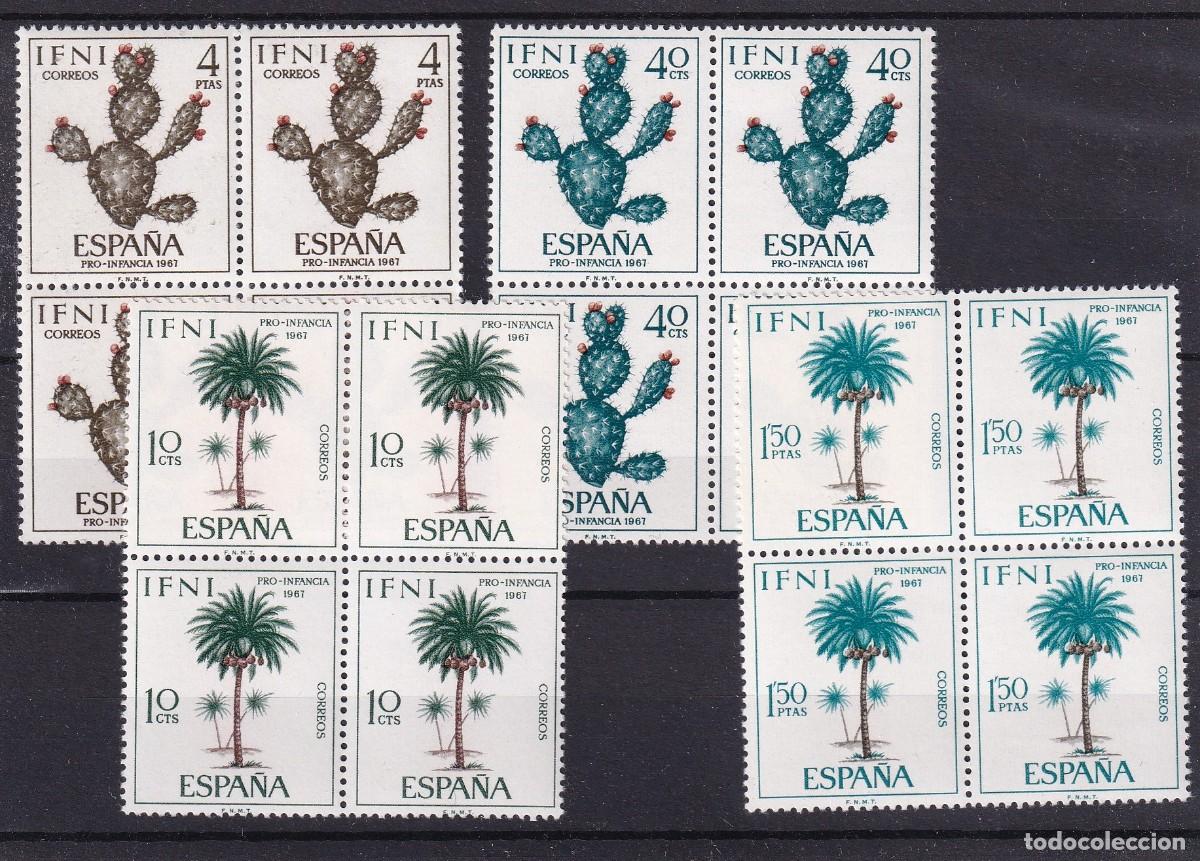 Sellos: Sellos dependencias espa&ntilde;olas IFNI a&ntilde;o 1965 EDIFIL 225/228** en bloque de 4
