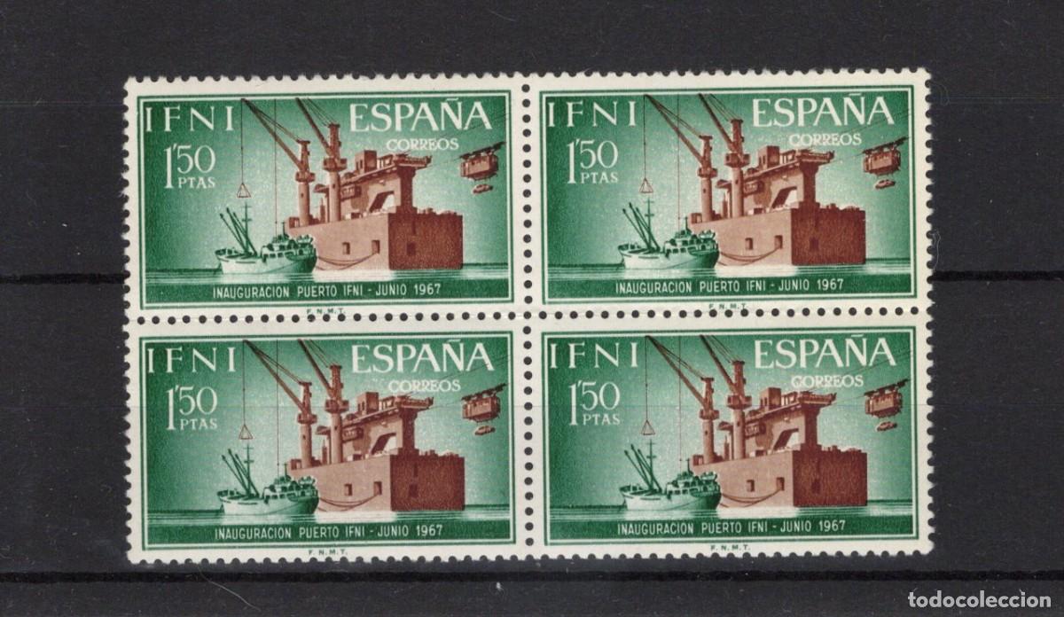 Sellos: Sellos dependencias espa&ntilde;olas IFNI a&ntilde;o 1967 EDIFIL 229** en bloque de 4