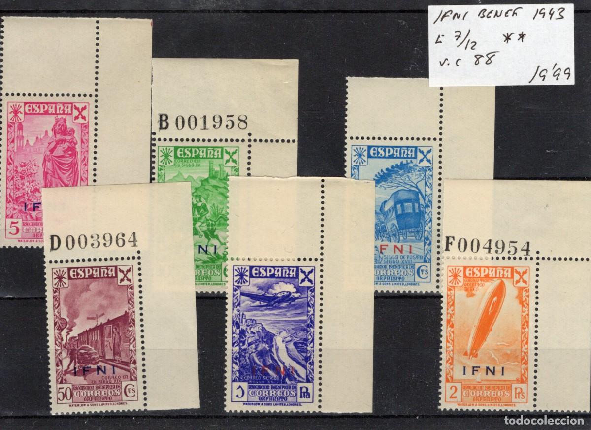 Sellos: Sellos dependencias espa&ntilde;olas IFNI BENEFICIENCIA a&ntilde;o 1943 EDIFIL7/12** v.c. 88 &euro;