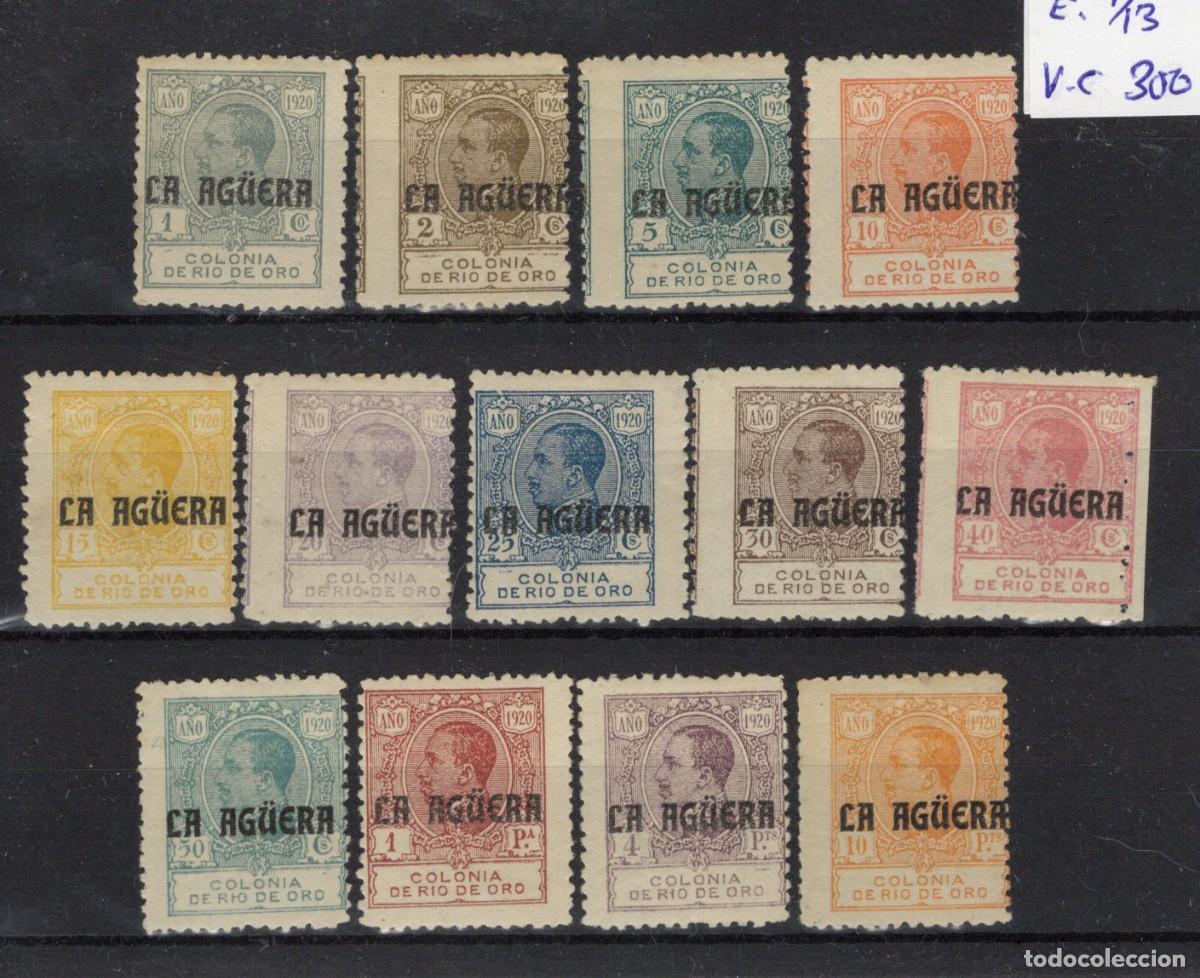 Sellos: Sellos dependencias espa&ntilde;olas LA AG&Uuml;ERA a&ntilde;o 1920 EDIFIL 1/13* numeracion ceros v.c. 300 &euro;
