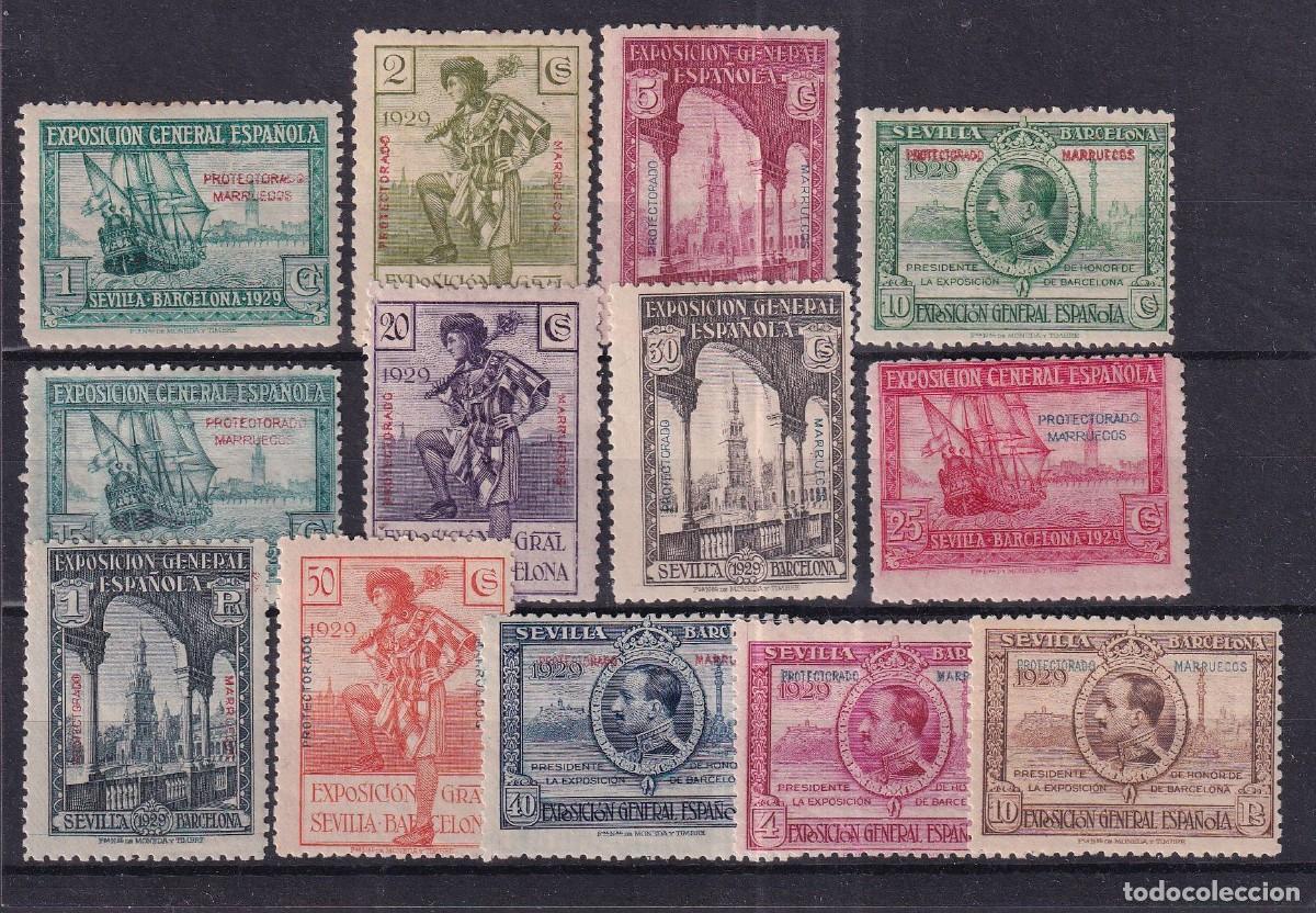 Sellos: Sellos dependencias espa&ntilde;olas MARRUECOS a&ntilde;o 1929 EDIFIL 119/131* v.c. 95 &euro;