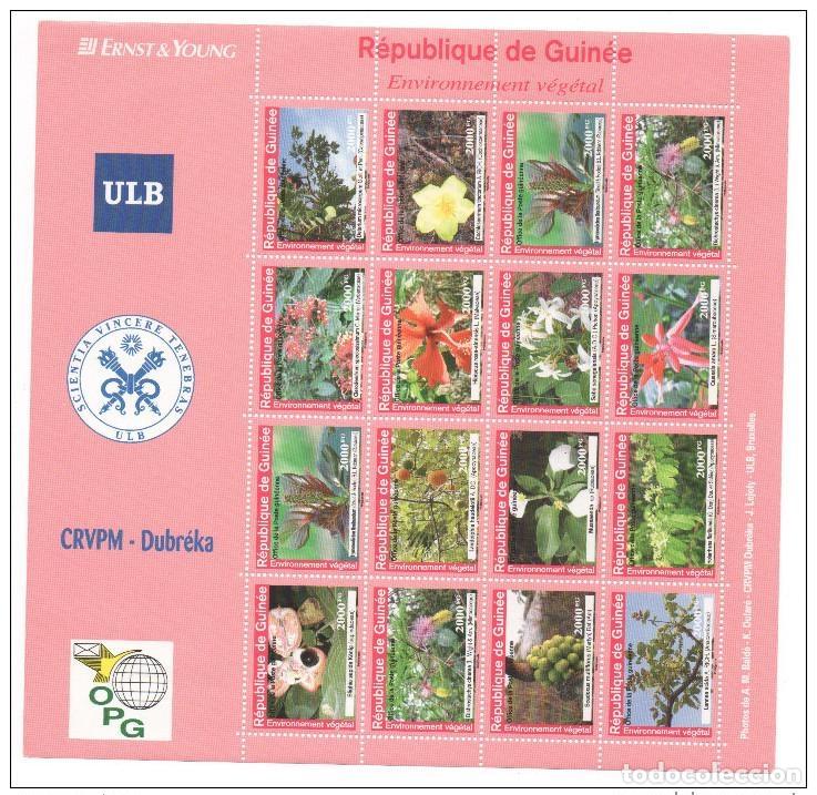 Sellos: Guinea 2007 Entorno vegetal Flora Bl&uuml;ten Flowers bloque de 16